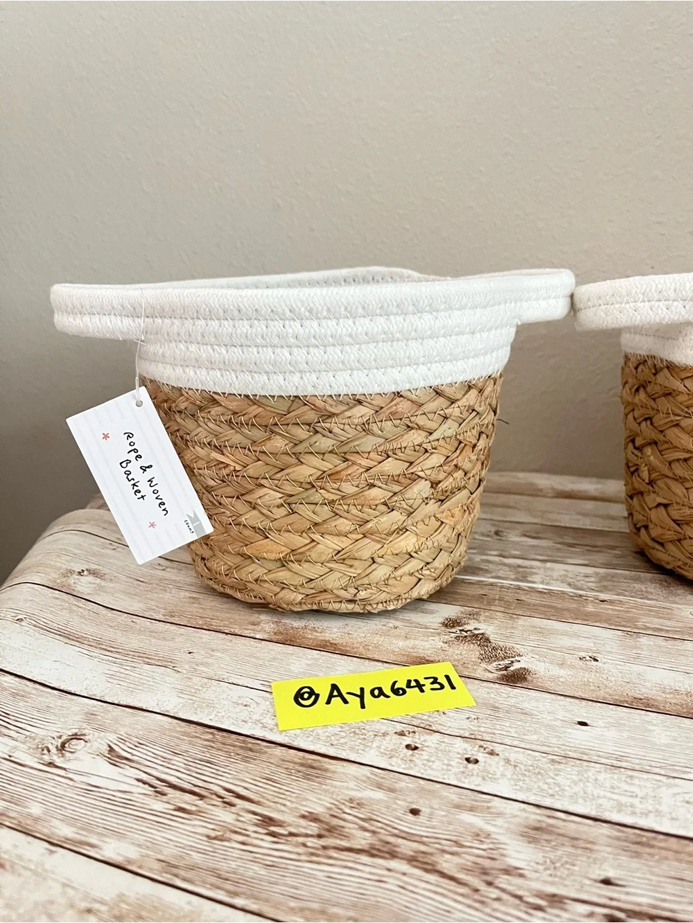 Target Bullseye Rope and Woven Basket Tall Set of 2🌸